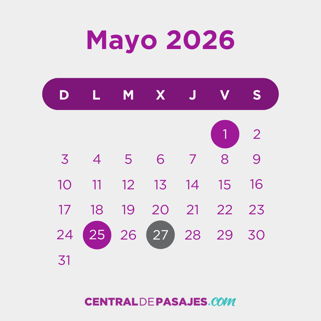 Feriados de Mayo 2026